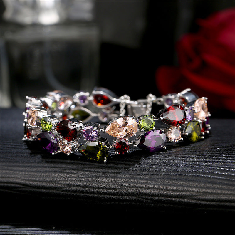 Mona Lisa Colorful Zircon Bracelet in Rose Gold