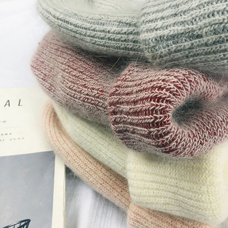 Warm Rabbit Hair Wool Cap - Harajuku Style Knitted Hat
