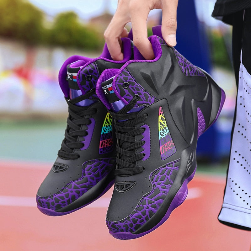 Men's Harajuku Style Leather Basketball Sneakers