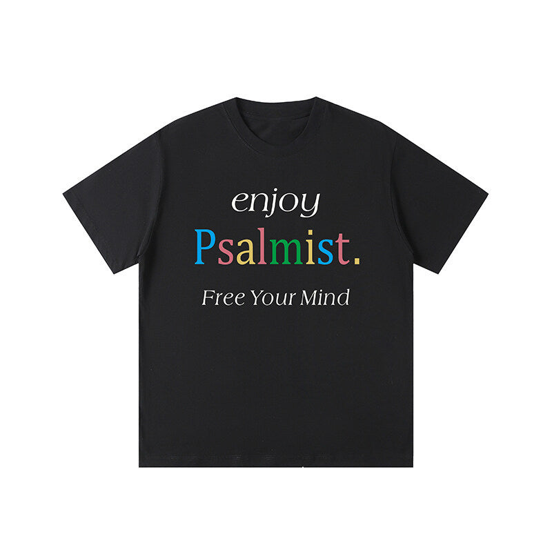 Harajuku Letter Print Loose Fit T-Shirt for Men & Women