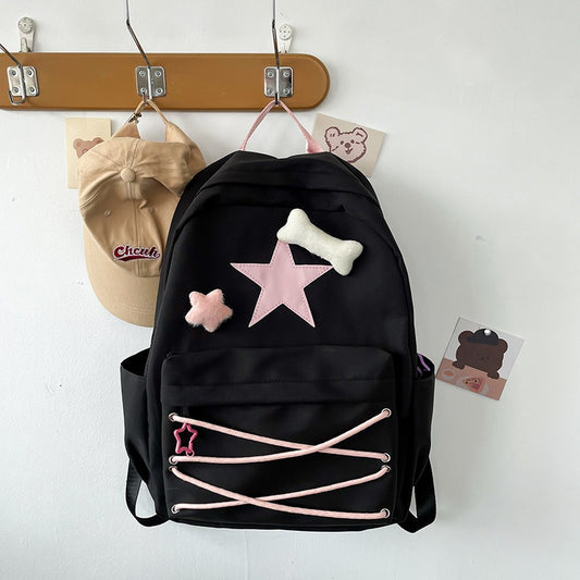 Harajuku Cute Five-Pointed Star Backpack for Girls