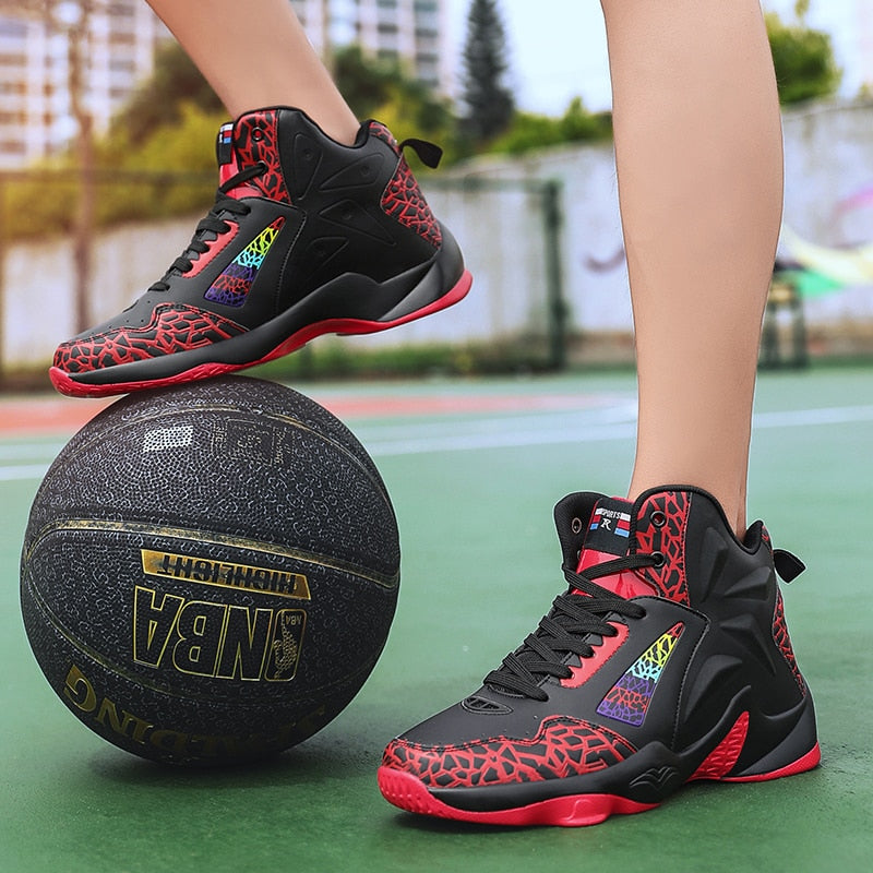 Men's Harajuku Style Leather Basketball Sneakers