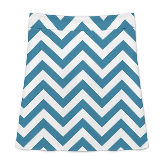 Blue White Zig Zag Zipper Skirt
