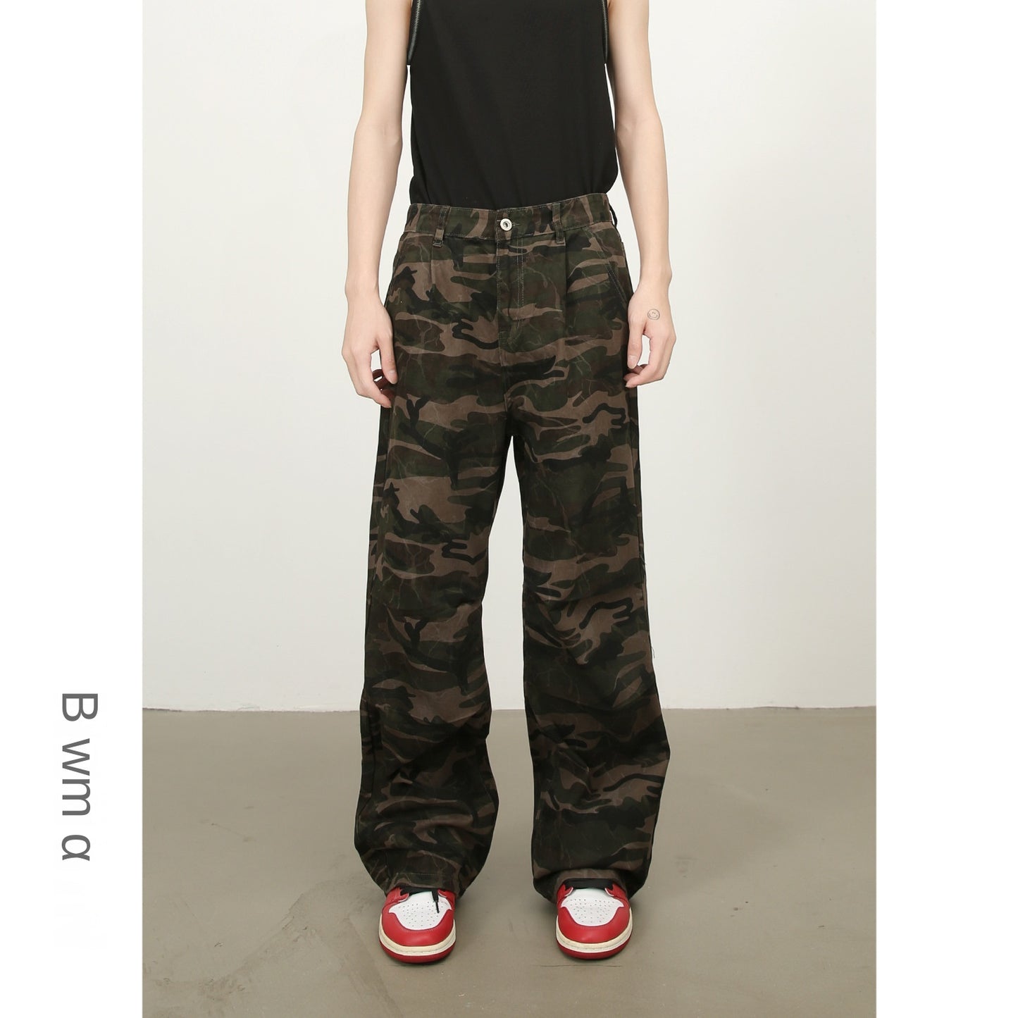 Harajuku Style American Retro Camouflage Work Pants