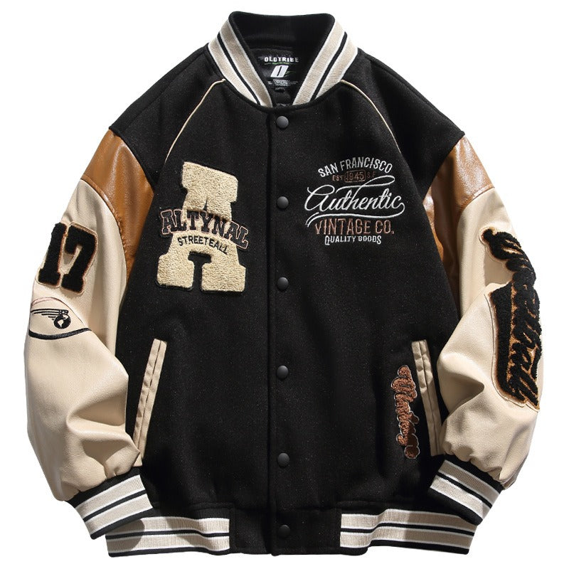 Harajuku Style Baseball Bomber Jacket for Men
