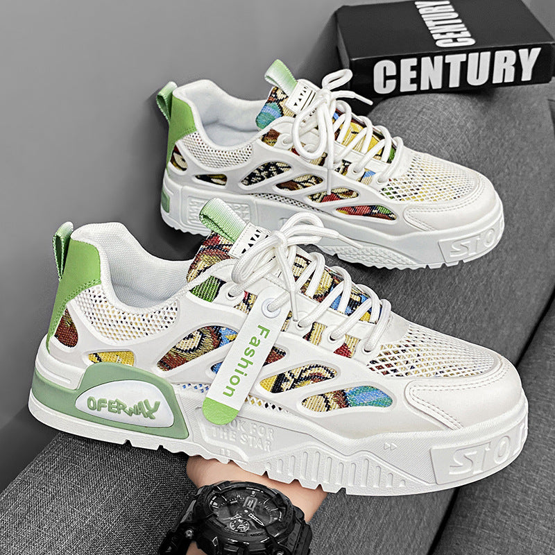 Men's Playful Mesh Board Shoes - Harajuku Style
