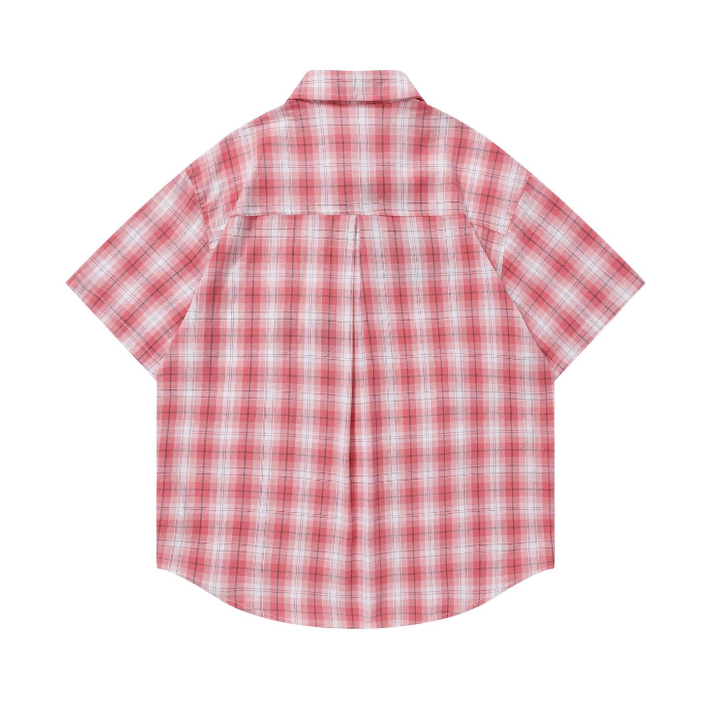 Towel Embroidered Short Sleeve Pullover — Harajuku Style Loose Fit Cotton Blend Tee (Pink, Yellow)