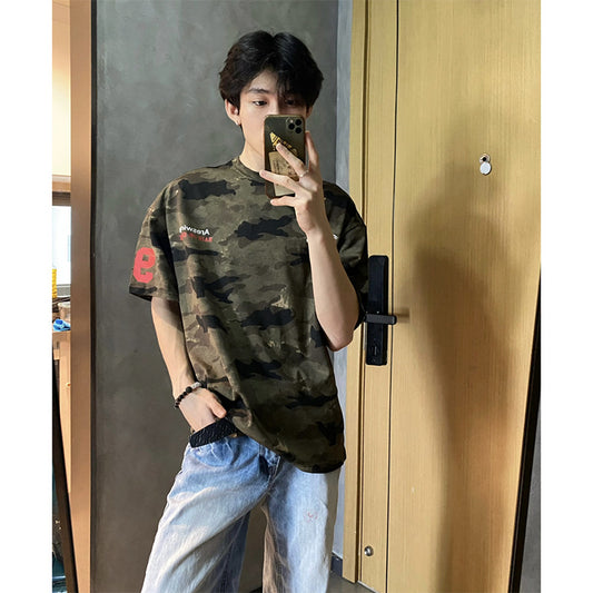 Harajuku Camouflage Short Sleeve T-Shirt for Summer