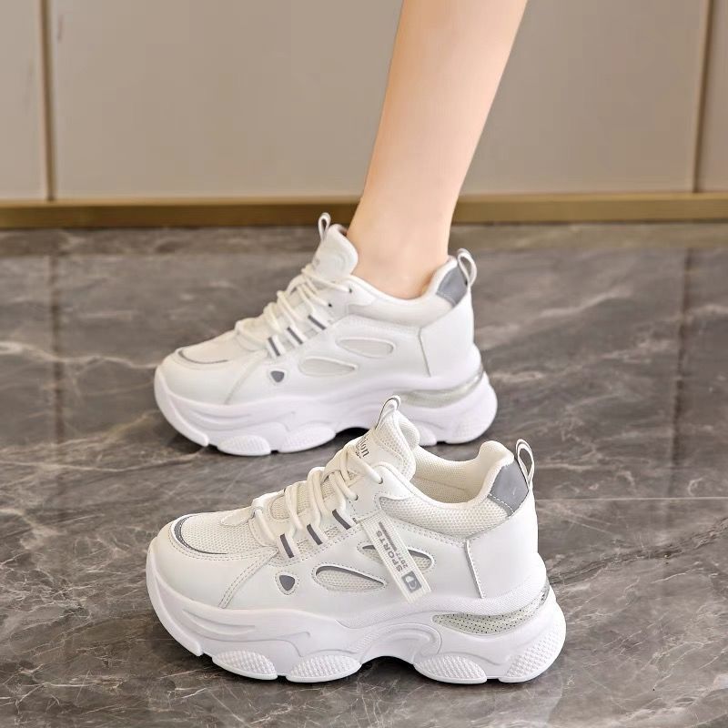 Real Leather Raised Dad Shoes with Air Cushion
