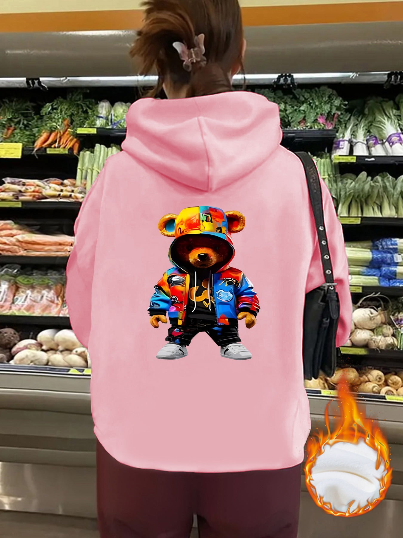 Women's Bear Hoodie with Fleece Hood
