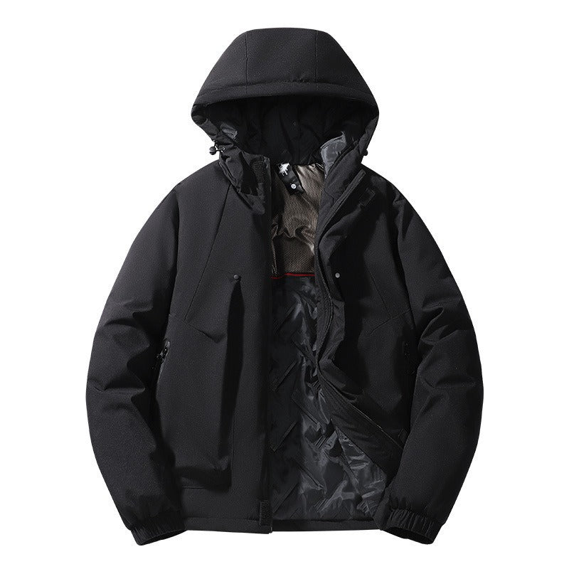 Harajuku Retro Solid Color Hoodie - Women's Thick Cotton Jacket