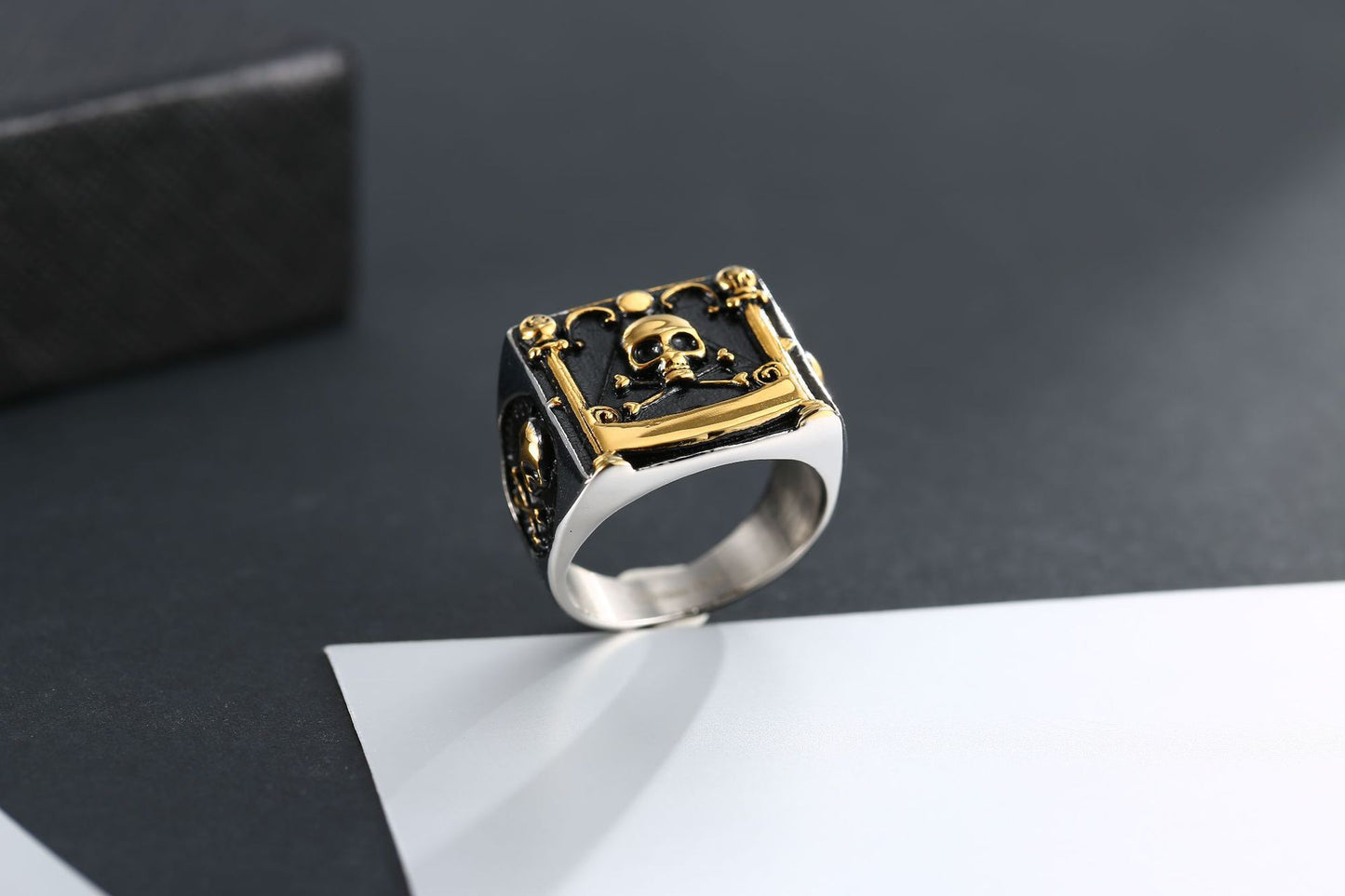 Harajuku Style Silver Plated Skull Ring for Men