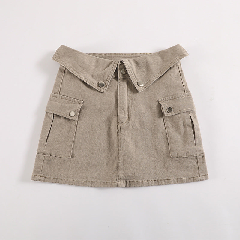 Workwear Denim Mini Skirt High Waist Slim Fit Bodycon Spicy A-line Skirt