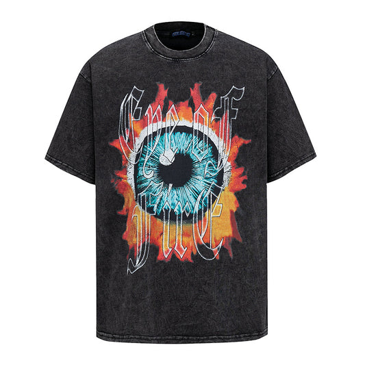 Playful White Ink Direct Spray Printed Half-Sleeve T-Shirt