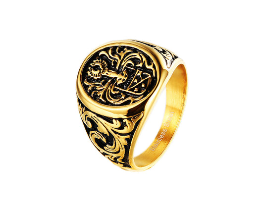 Gold Geometric Minimalist Stainless Steel Ring
