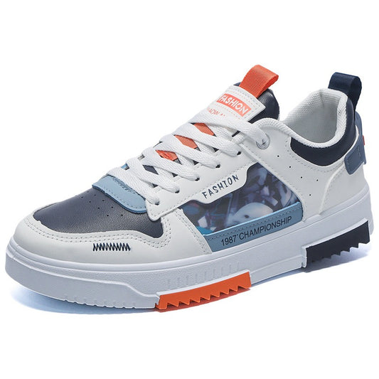 Harajuku-Inspired Breathable White Sneakers for Men