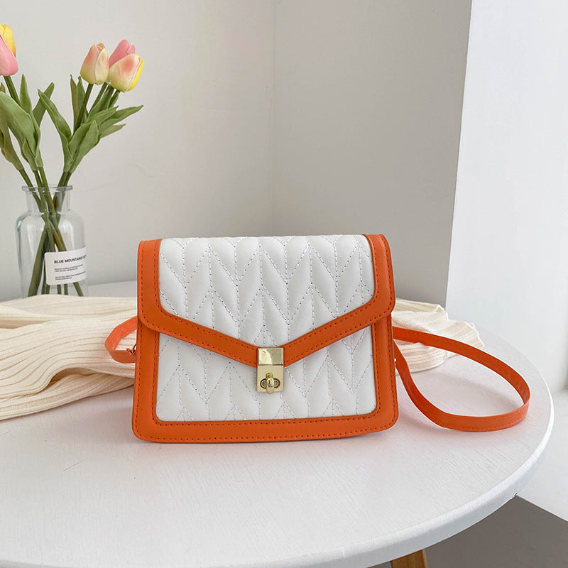 Retro Color Stitching Square Bag - Harajuku Style