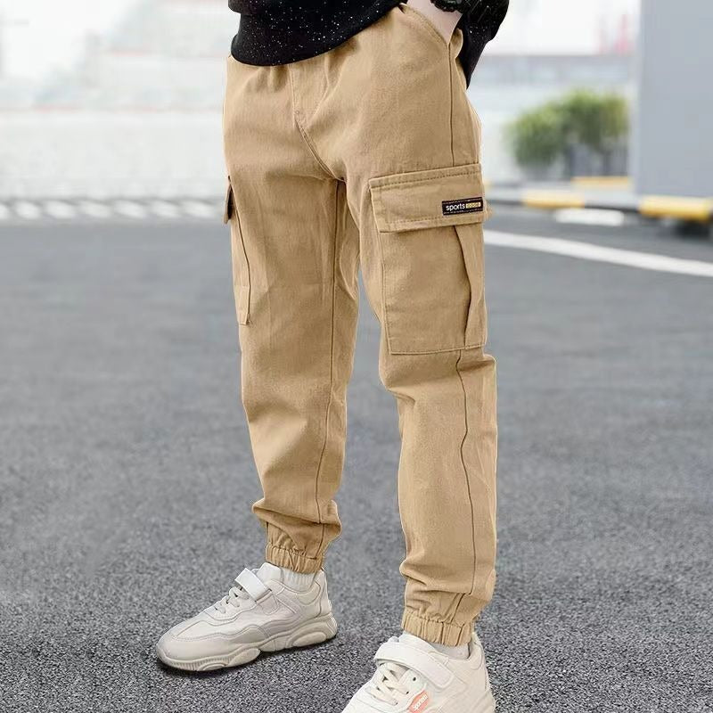 Harajuku Style Pure Cotton Boys' Oversized Workwear Pants