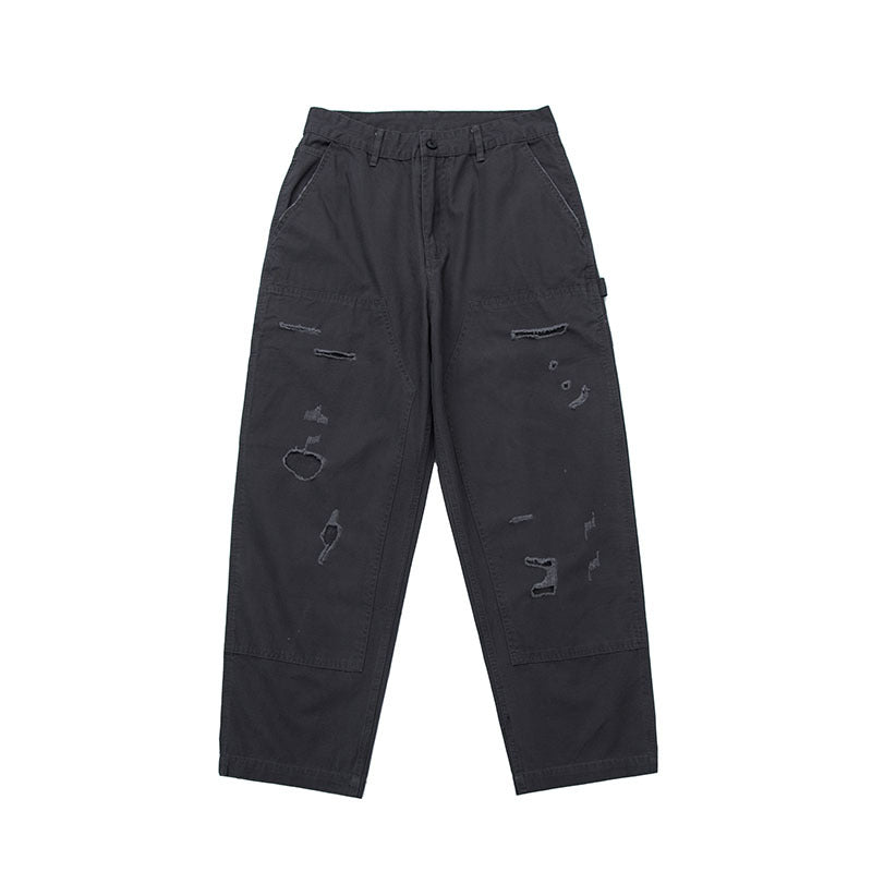 Harajuku Style Faded Cargo Trousers for Men and Women