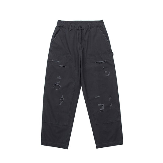 Harajuku Style Faded Cargo Trousers for Men and Women