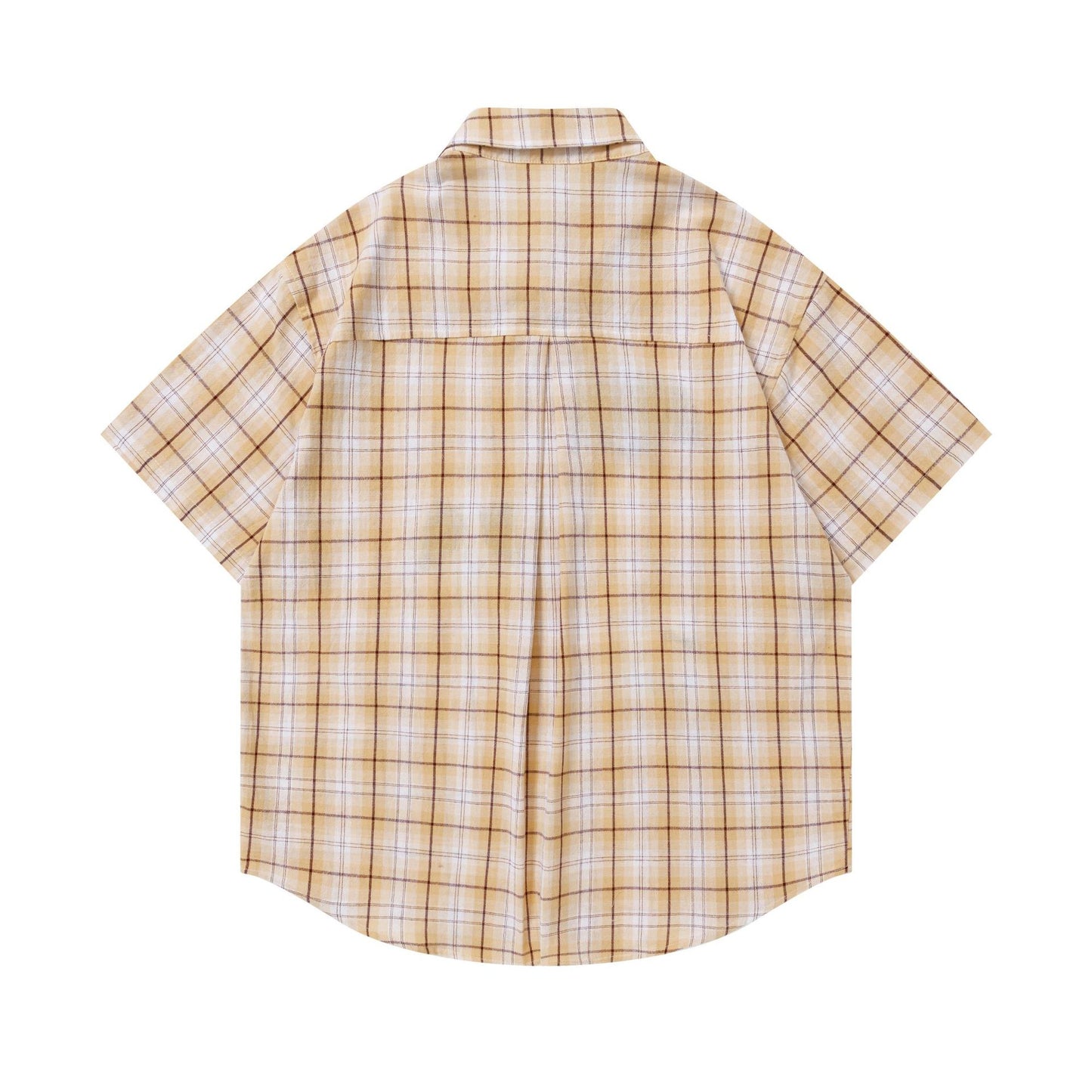 Towel Embroidered Short Sleeve Pullover — Harajuku Style Loose Fit Cotton Blend Tee (Pink, Yellow)
