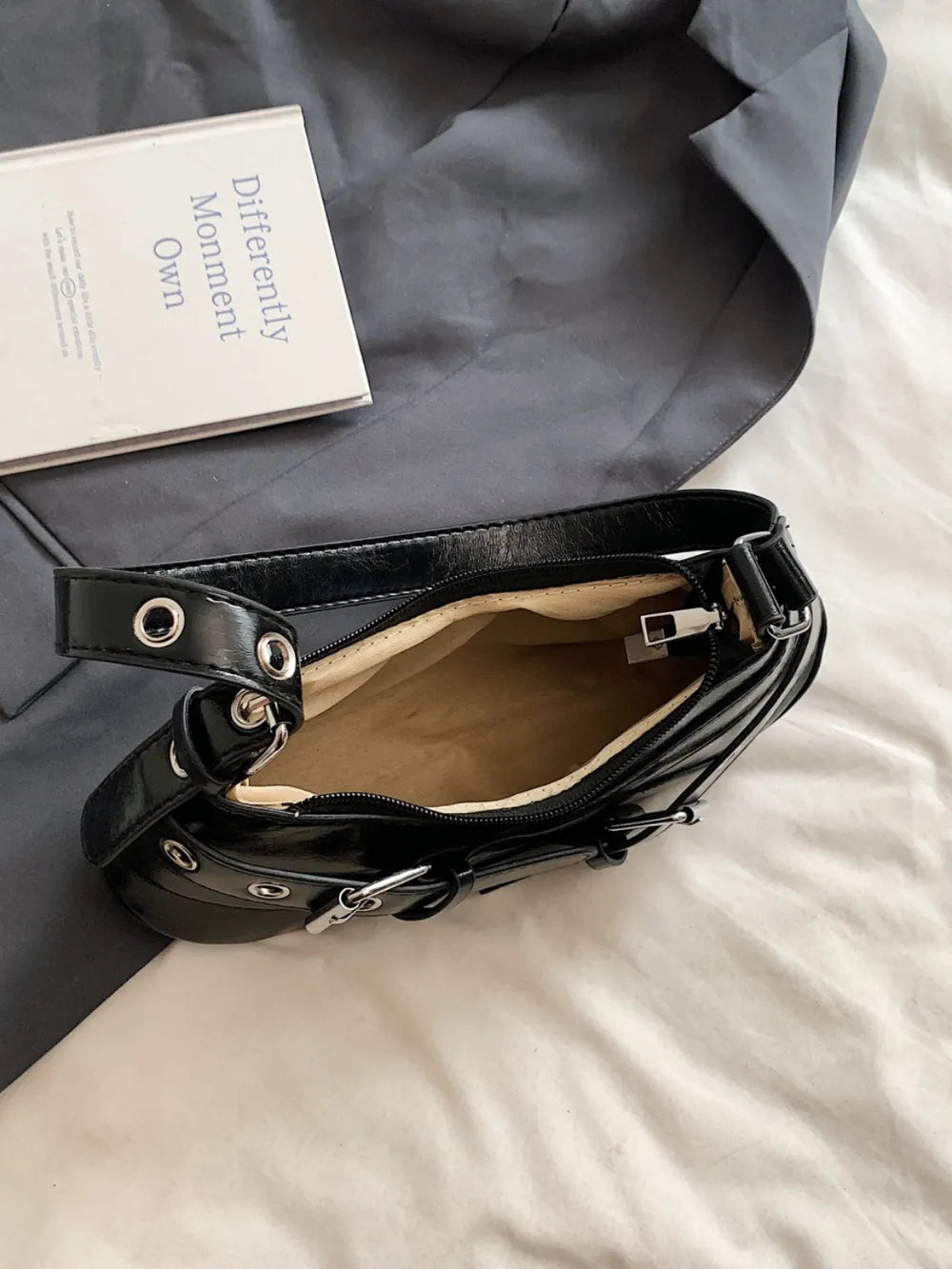 Leather Buckle Shoulder Bag