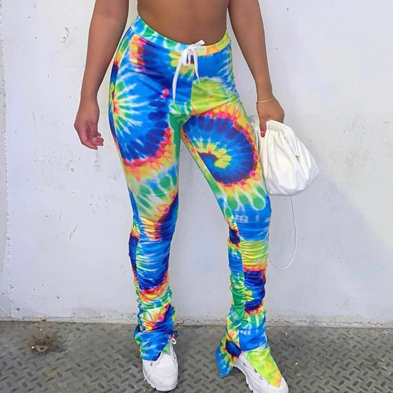 Playful Tie Dye Casual Pants for Women