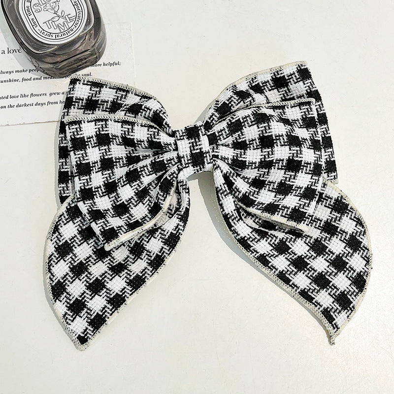 Thousand Bird Pattern Bowknot Girl Hair Clip with Duck Bill Design