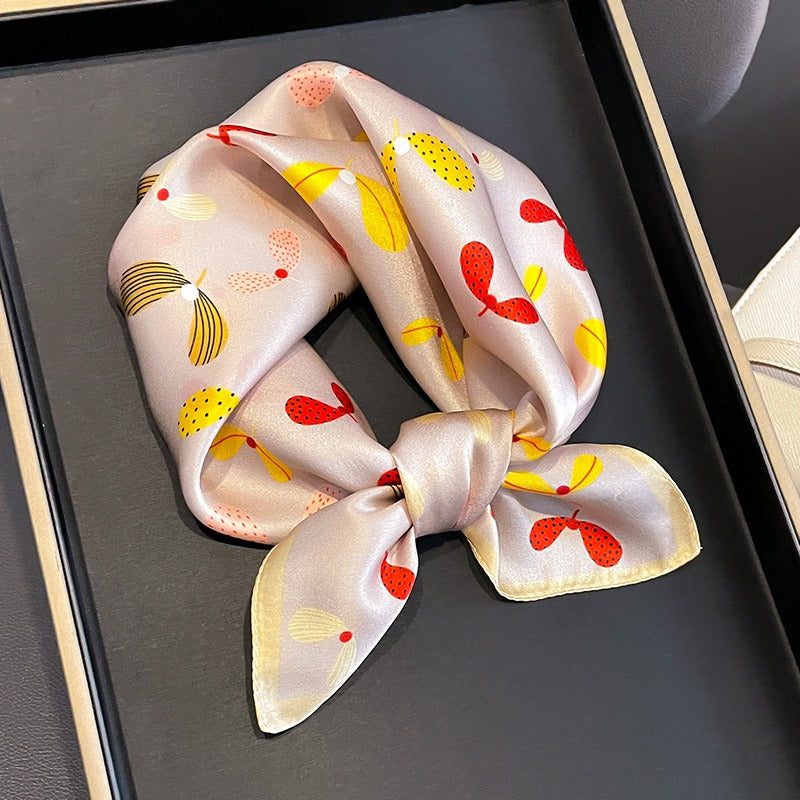 Playful Cashew Fashion Silk Square Scarf - Mulberry Silk
