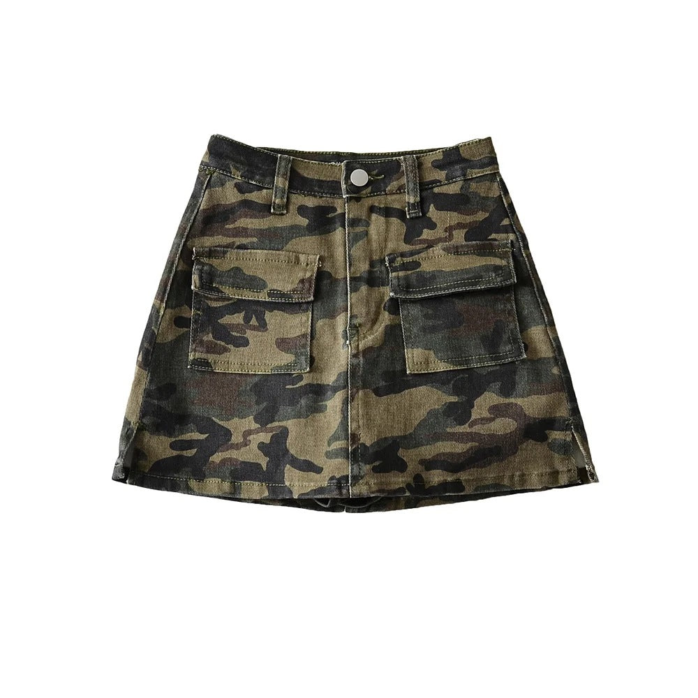 A-Line Denim Mini Skirt and Half Skirt