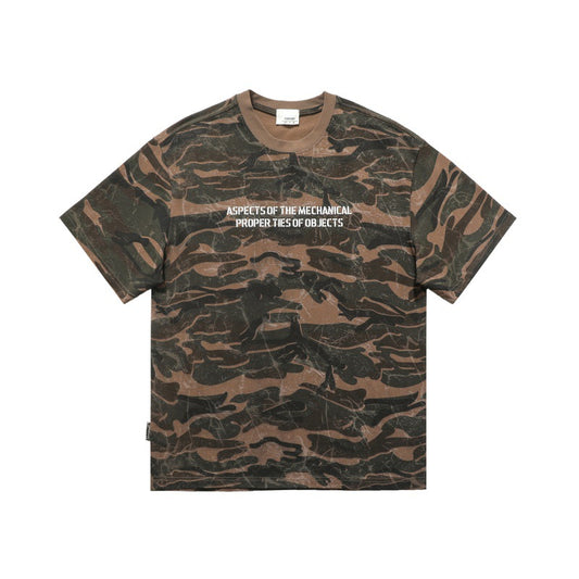 Harajuku Style Letter Print Vintage Camouflage T-shirt