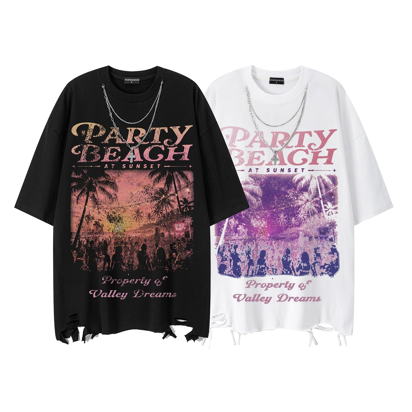 Harajuku Beach Party Printed Short-Sleeved Shirt — Cotton Loose Fit, Fragmented Flowers