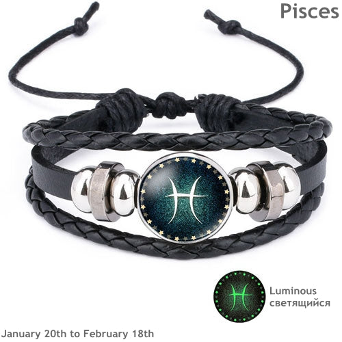 Luminous Zodiac Charm Bracelet - 12 Constellations