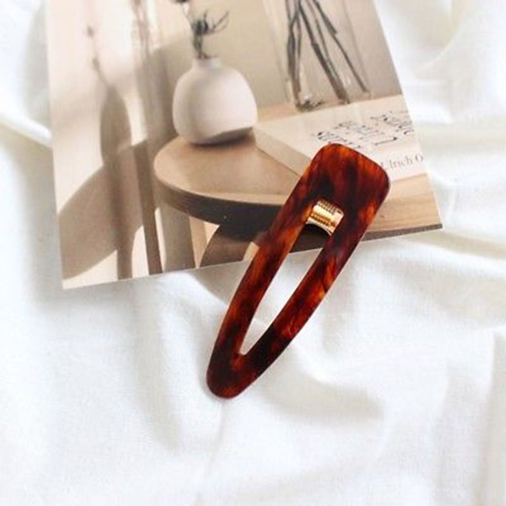 Women Vintage Leopard Print Hair Pin Clip - Geometric Water Drop Shape Hair Accessories