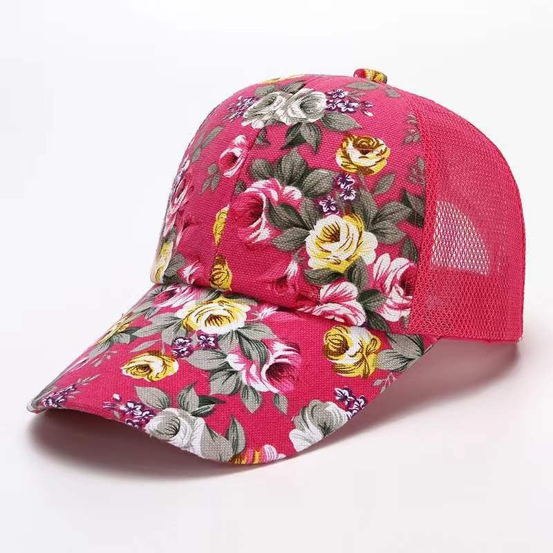 Floral Peony Baseball Cap - Harajuku Style