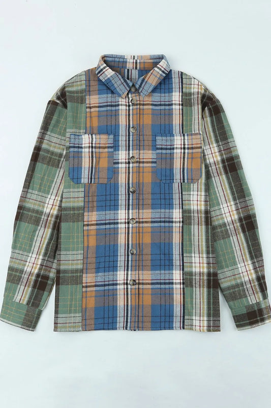 Harajuku Plaid Button Up Long Sleeve Shirt