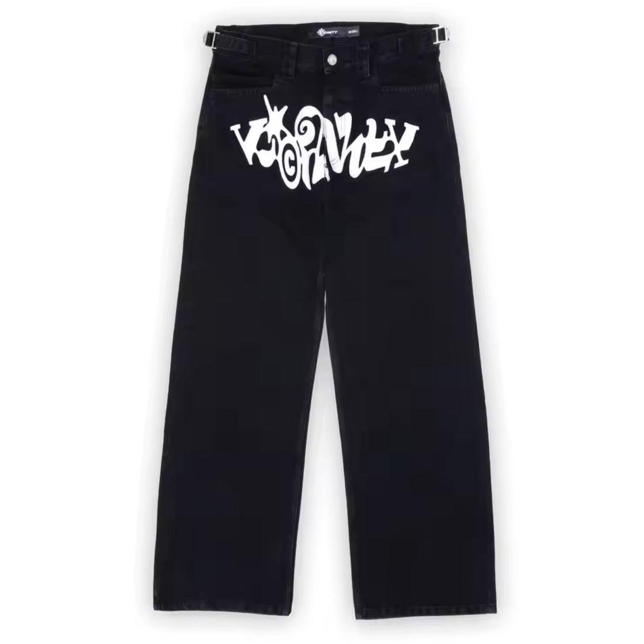 Playful Letter Printed Jeans for Men