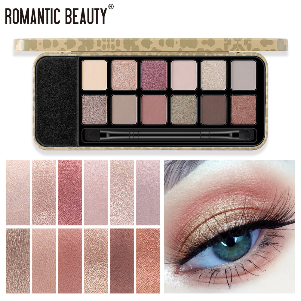 12 Colors Leopard Eyeshadow Palette - Pearl Matte Finish