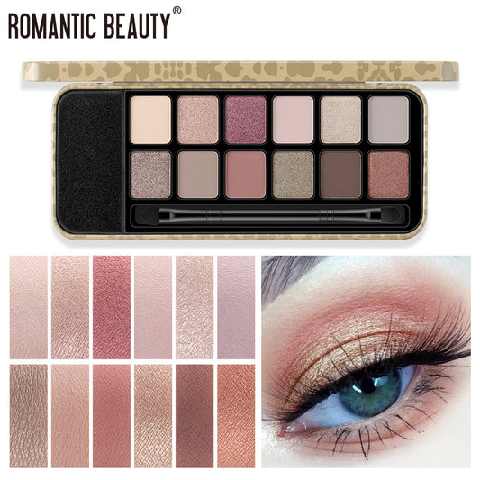 12 Colors Leopard Eyeshadow Palette - Pearl Matte Finish