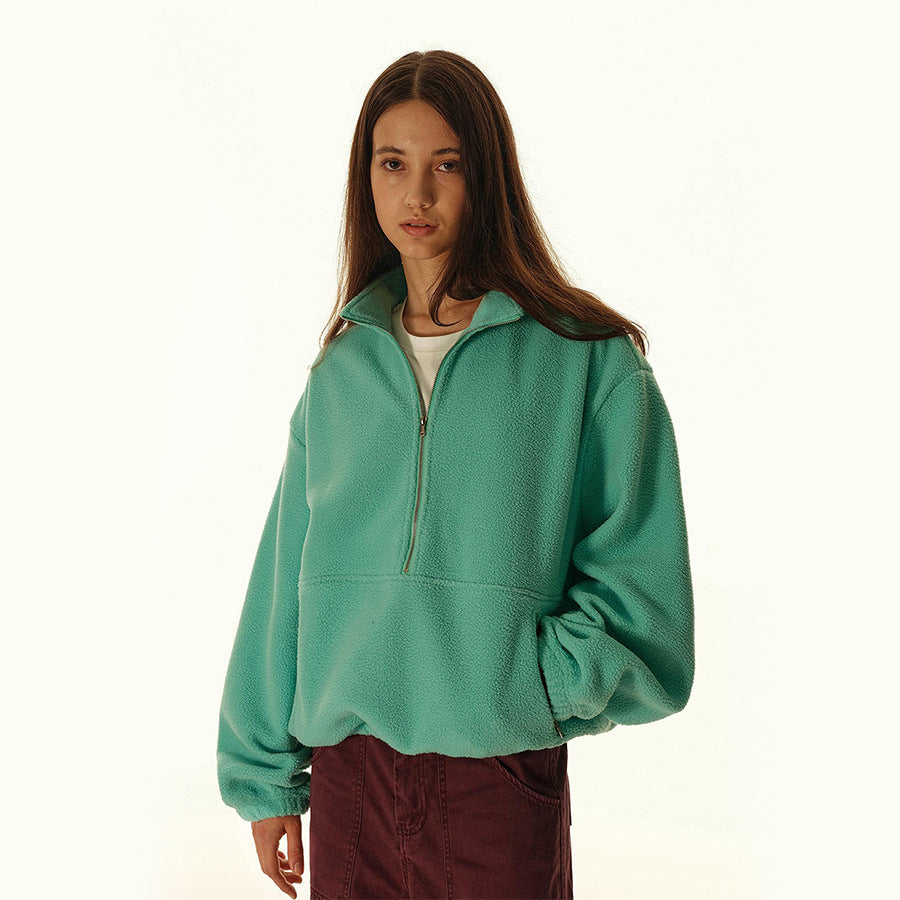 Half Zip Loose Hoodie for Unisex Casual Wear