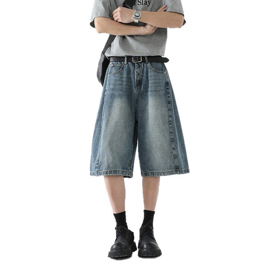 Retro Silhouette Wide Leg Denim Casual Pants