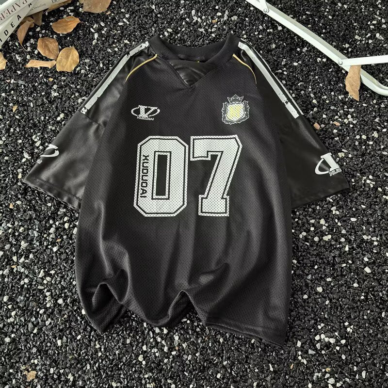 Graffiti Printed Mesh Jersey T-Shirt