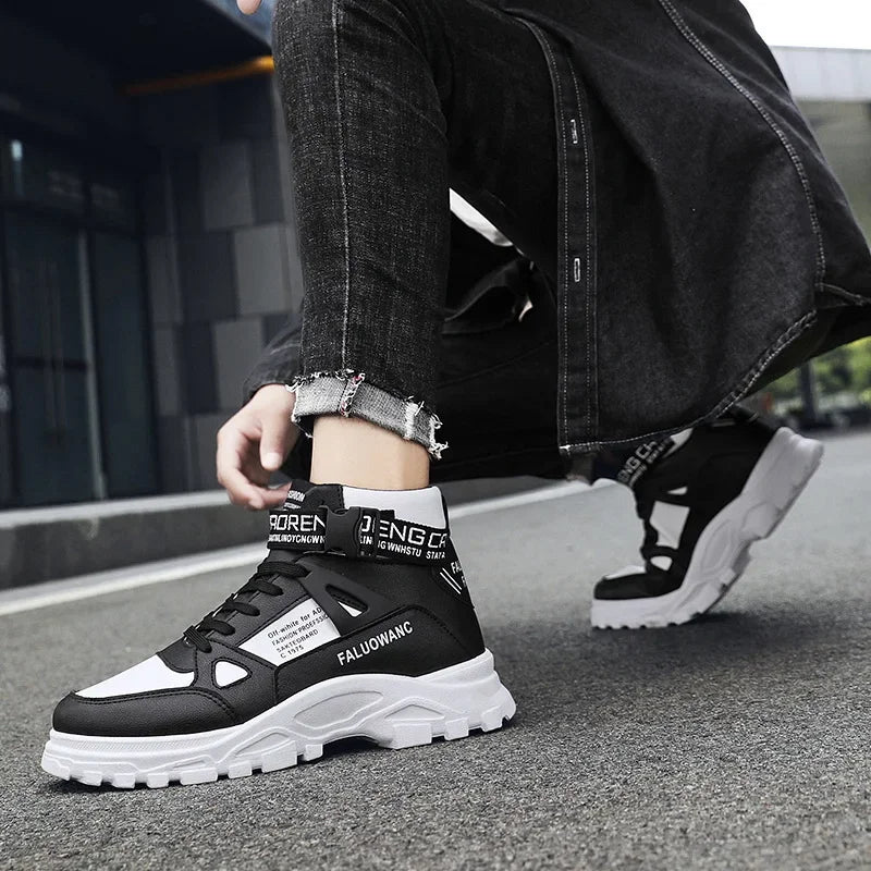 Men's Casual Ankle Boots - Retro Sports Platform Sole Lace-up Shoes