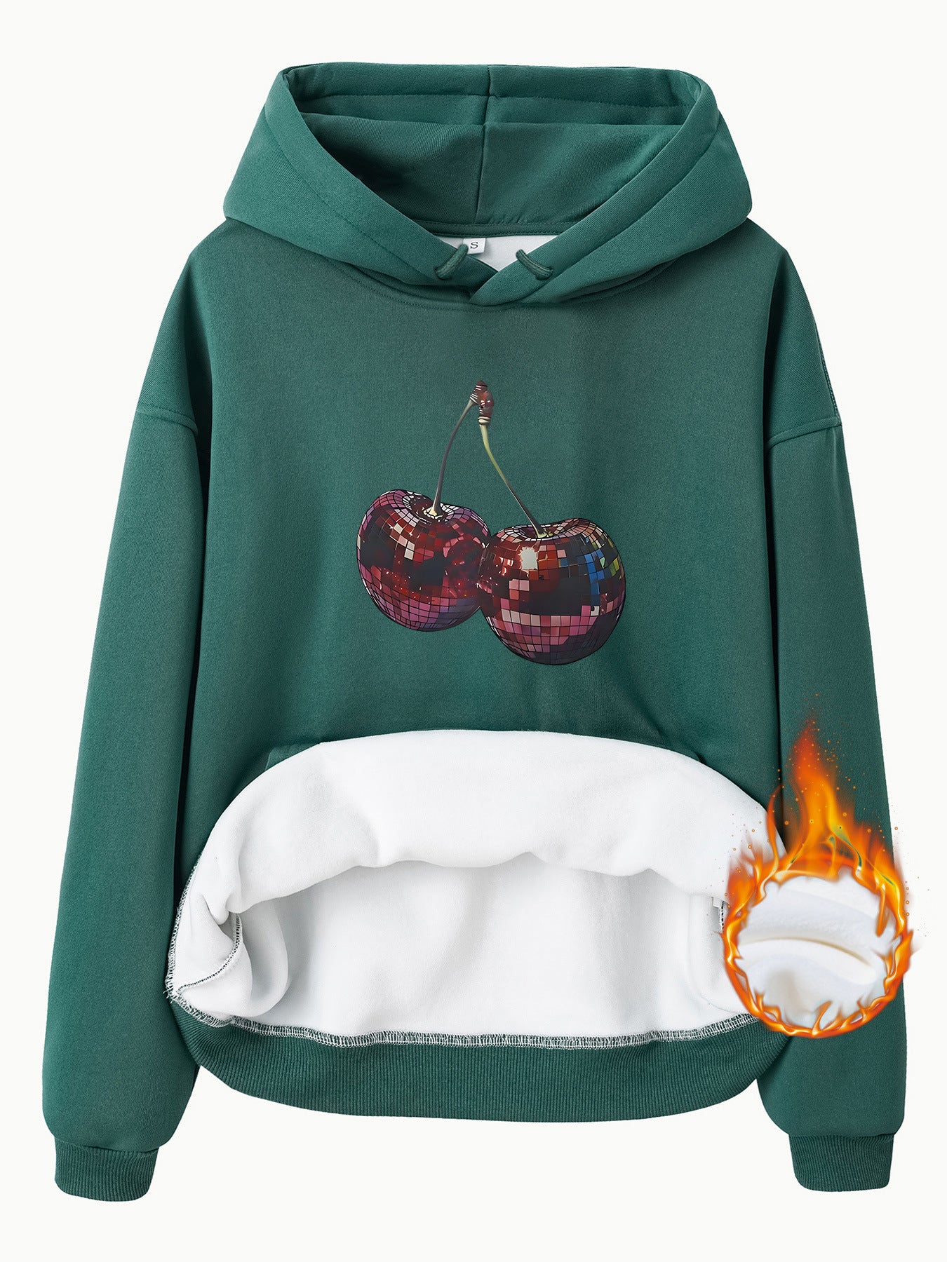 Hooded Sweatshirt with Cherry Print