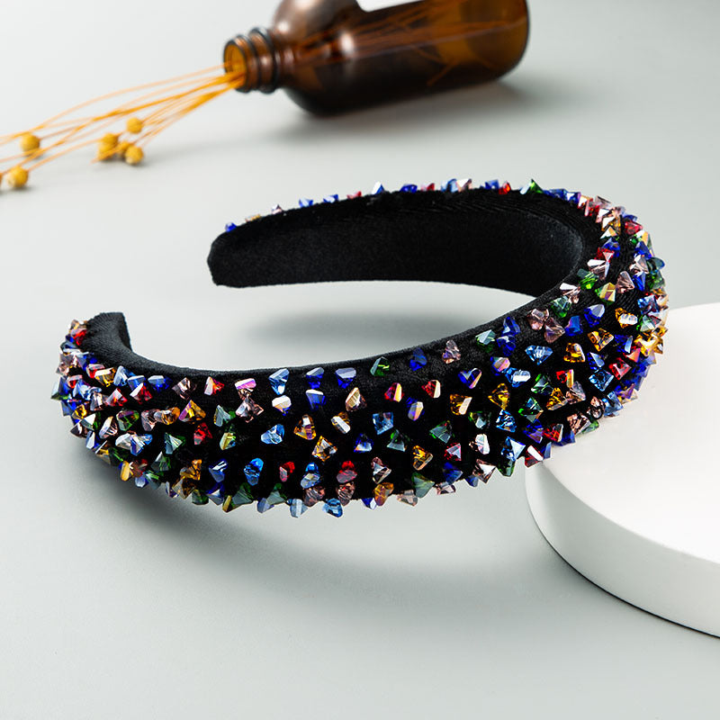 New Baroque Hand-Stitched Glass Bead Headband