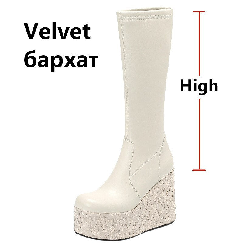 Women's Ankle Boots - Punk Style with High Platform Wedge Heels