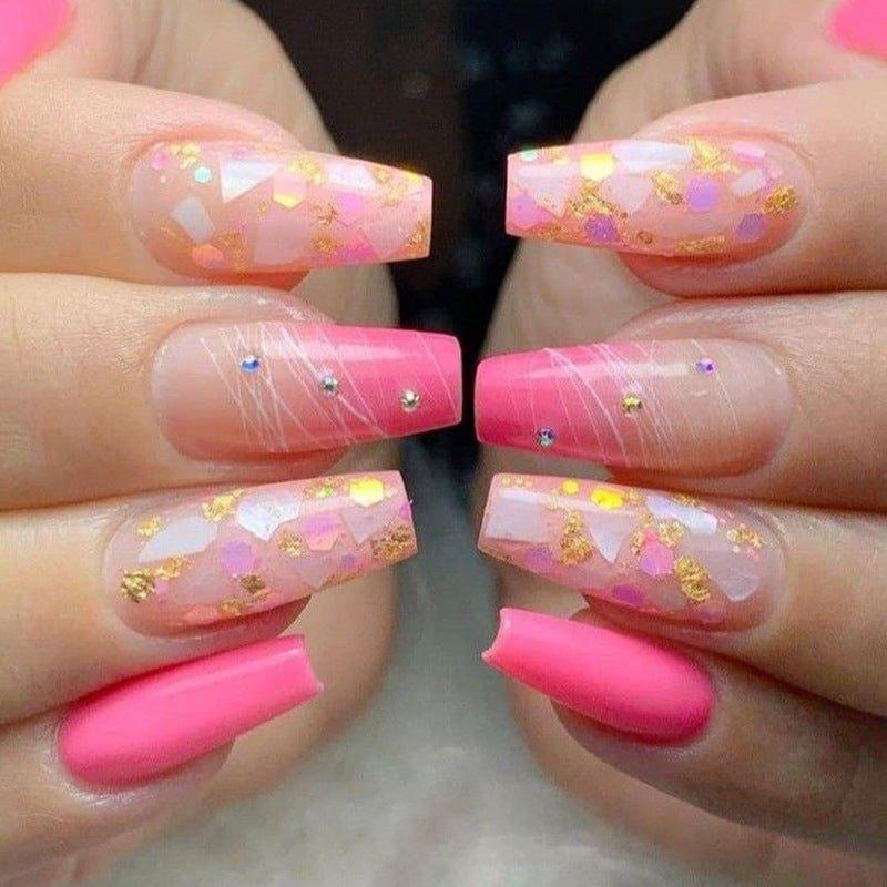 Harajuku Style Glitter Powder Spot Drill Nail Patch