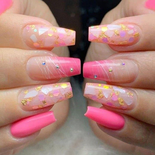 Harajuku Style Glitter Powder Spot Drill Nail Patch