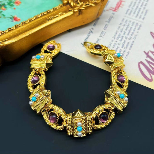 Harajuku Style French Pure Gold Pearl Bracelet