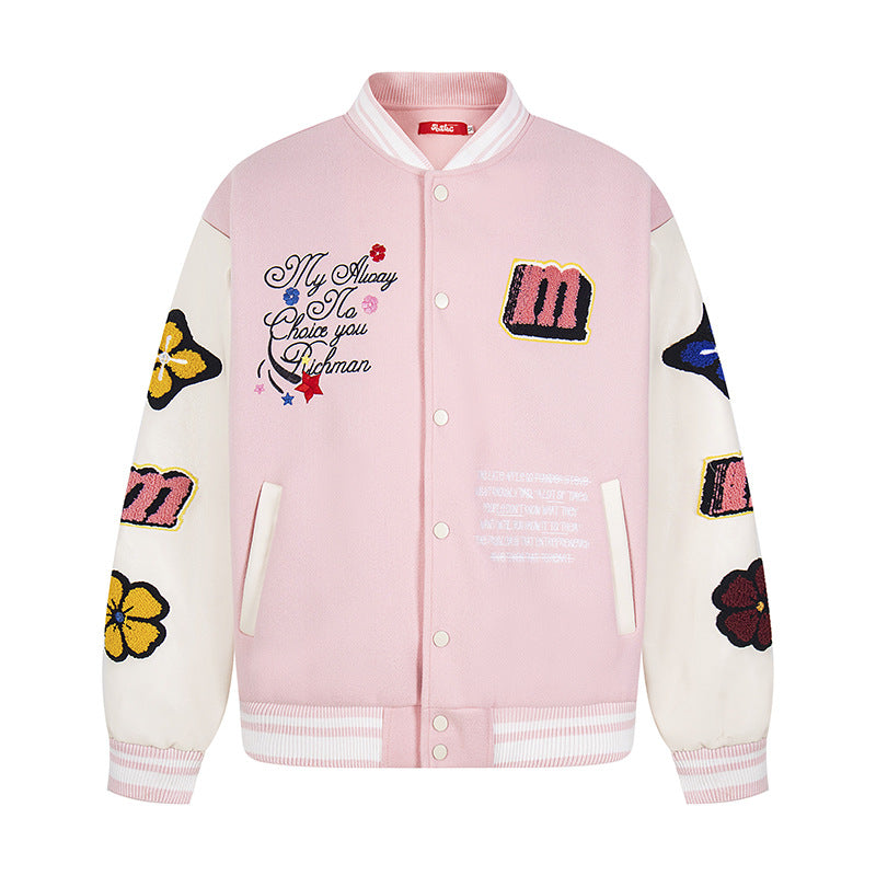 Color-Blocking Varsity Jacket